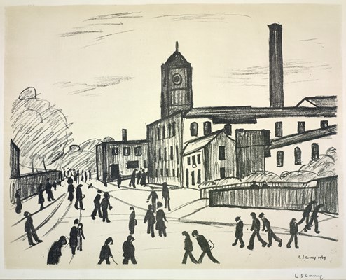 A Northern Town, 1969-70 by L.S. Lowry - Original lithograph on wove paper